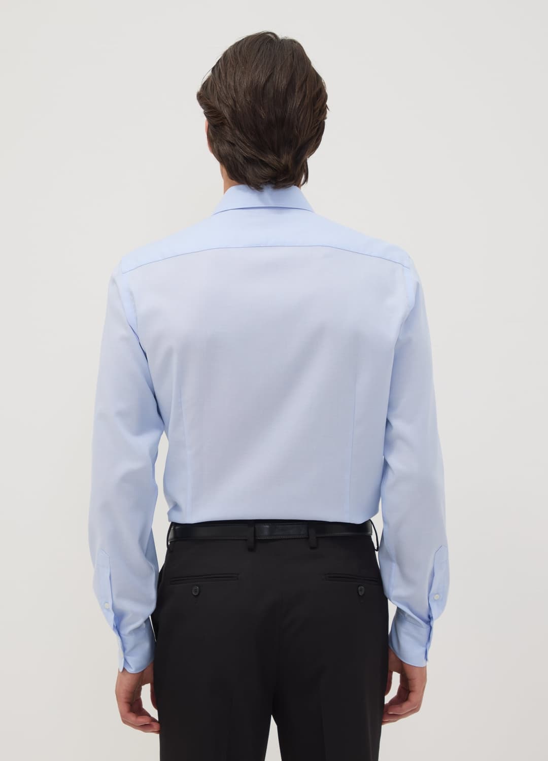 Camicia Azzurra In Puro Cotone Con Colletto Classico Slim Fit No Iron | OVS Camicia Azzurra In Puro Cotone Con Colletto Classico Slim Fit No Iron - 3 | OVS