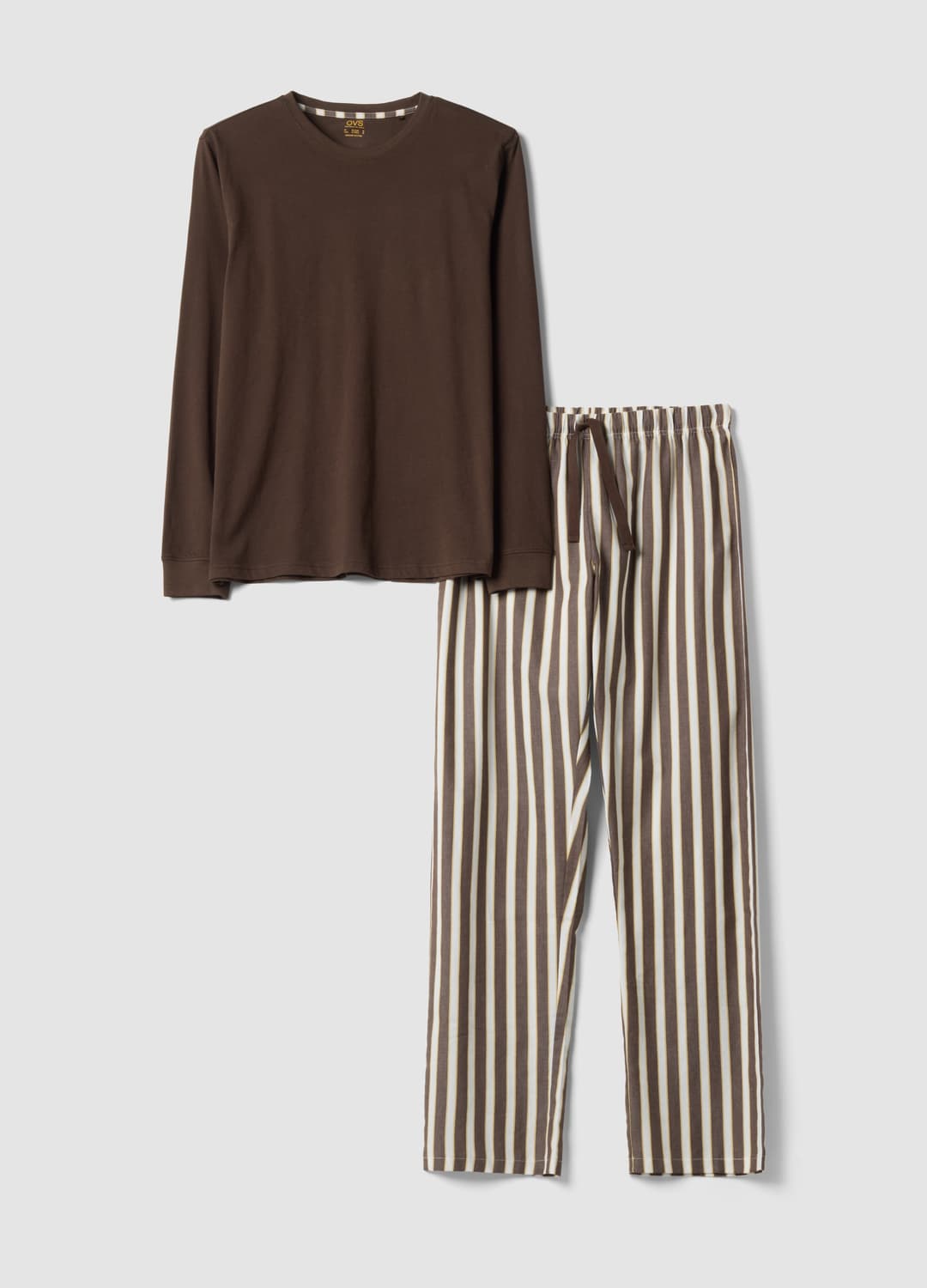 Pigiama Marrone In Puro Cotone Organico A Righe Regular Fit | OVS Pigiama Marrone In Puro Cotone Organico A Righe Regular Fit - 4 | OVS