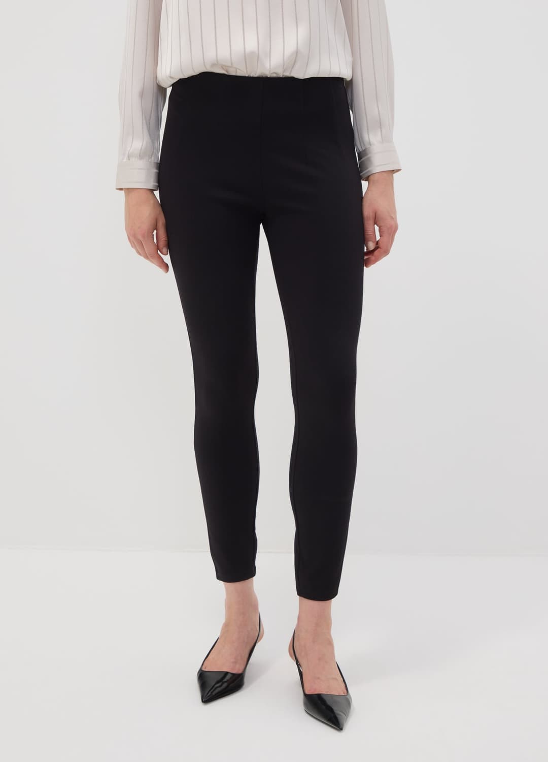 Schwarze Slim-fit-leggings Aus Elastischem Viskose-milano-strick | OVS Schwarze Slim-fit-leggings Aus Elastischem Viskose-milano-strick - 1 | OVS