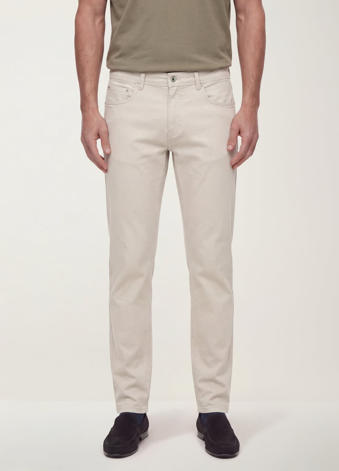 Pantaloni Verdi In Dobby Di Cotone Elasticizzato Slim Fit | OVS Pantaloni Verdi In Dobby Di Cotone Elasticizzato Slim Fit - 1 | OVS