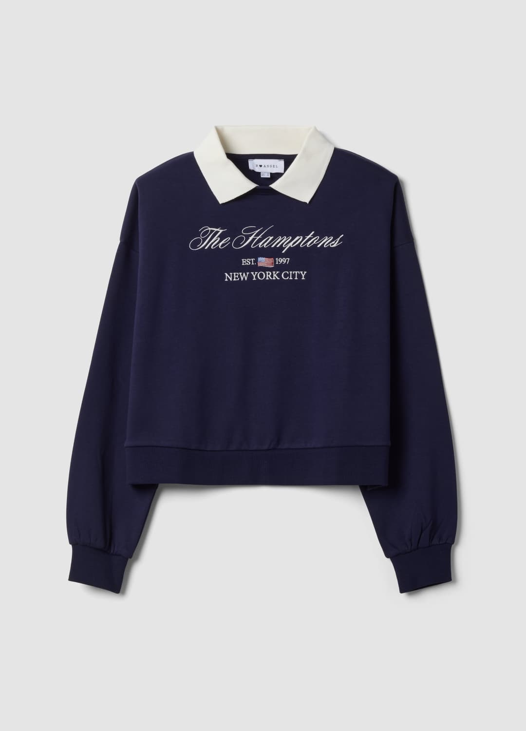 Felpa Blu In Misto Cotone Con Girocollo E Colletto | OVS Felpa Blu In Misto Cotone Con Girocollo E Colletto - 0 | OVS