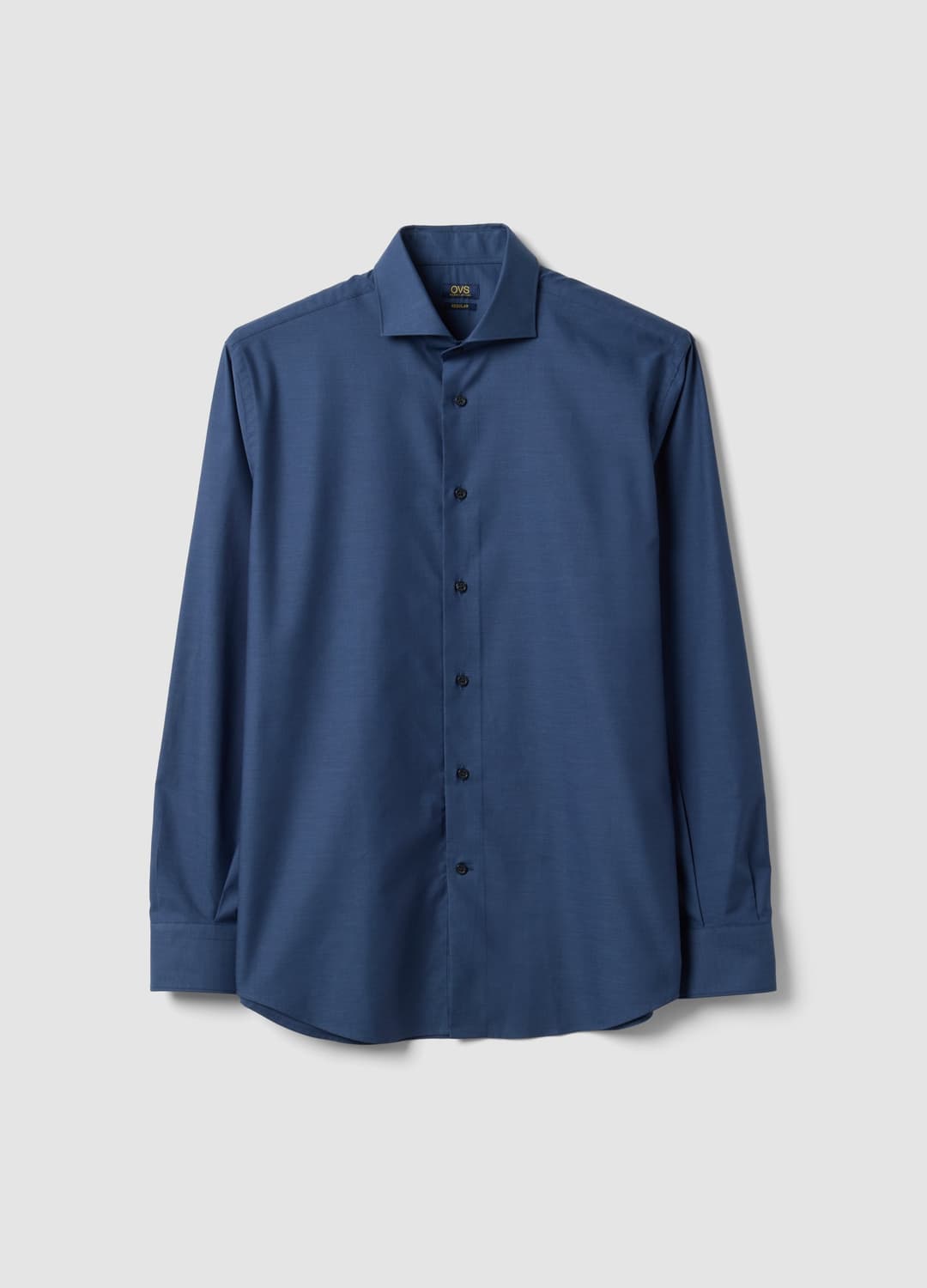 Camicia Blu In Puro Cotone Con Collo Francese Regular Fit Easy Iron | OVS Camicia Blu In Puro Cotone Con Collo Francese Regular Fit Easy Iron - 4 | OVS