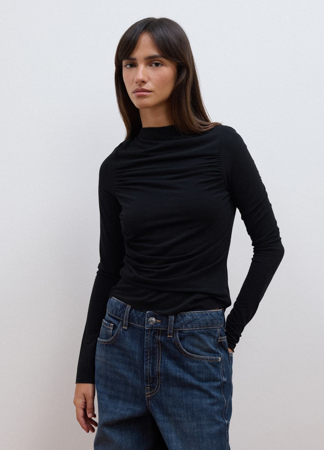 Schwarzes T-shirt Aus Elastischer Viskose | OVS Schwarzes T-shirt Aus Elastischer Viskose - 2 | OVS