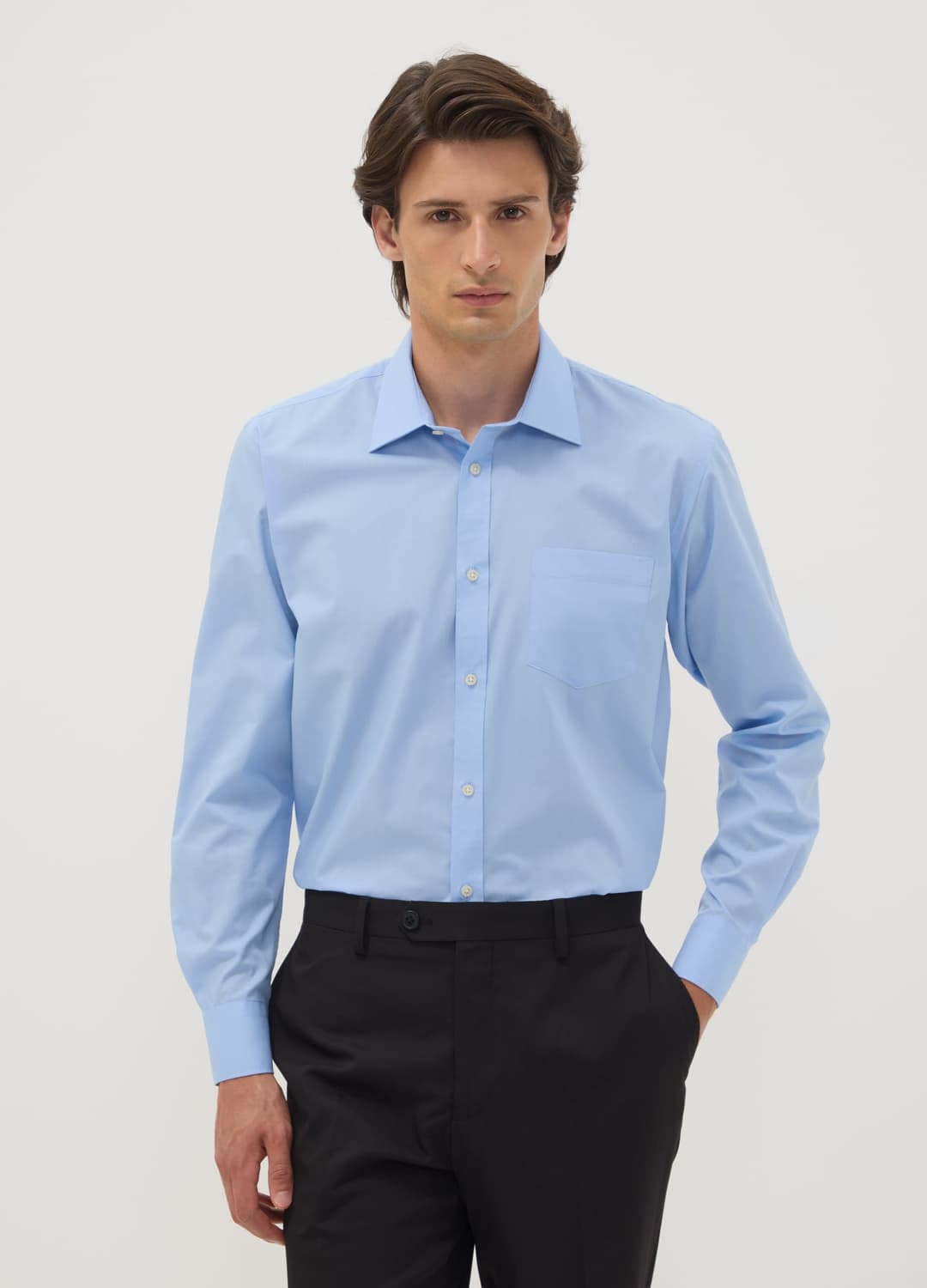 Camicia Azzurra Regular Fit Con Colletto Classico Easy Iron | OVS Camicia Azzurra Regular Fit Con Colletto Classico Easy Iron - 0 | OVS