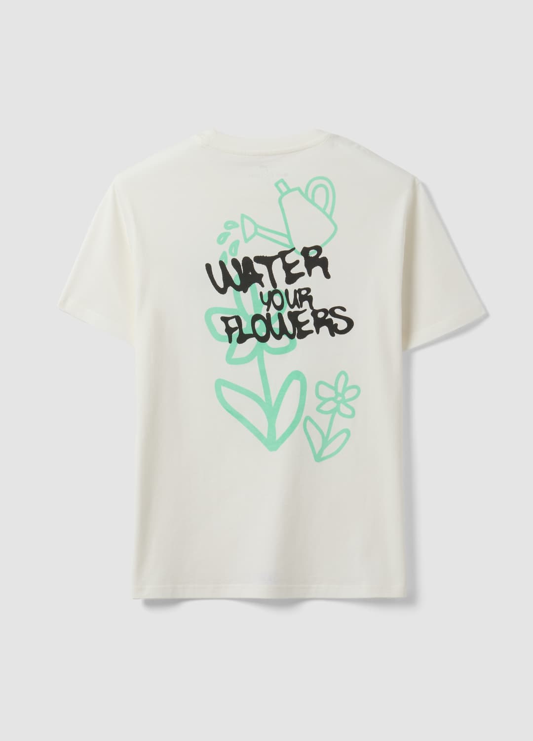 Weißes T-shirt Aus Reiner Baumwoll-jersey Mit Print „water Your Flowers“ | OVS Weißes T-shirt Aus Reiner Baumwoll-jersey Mit Print „water Your Flowers“ - 5 | OVS