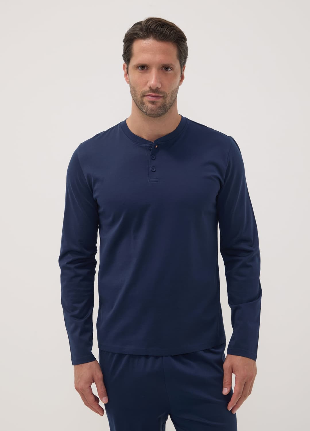 Pigiama Blu In Puro Cotone Organico Con Scollo Serafino Regular Fit | OVS Pigiama Blu In Puro Cotone Organico Con Scollo Serafino Regular Fit - 8 | OVS