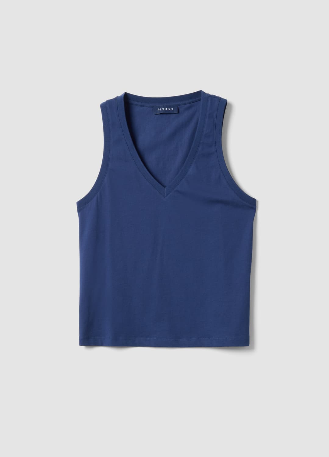 Blaues Tanktop Aus Baumwollmischung Mit V-ausschnitt In Regulärer Passform | OVS Blaues Tanktop Aus Baumwollmischung Mit V-ausschnitt In Regulärer Passform - 4 | OVS