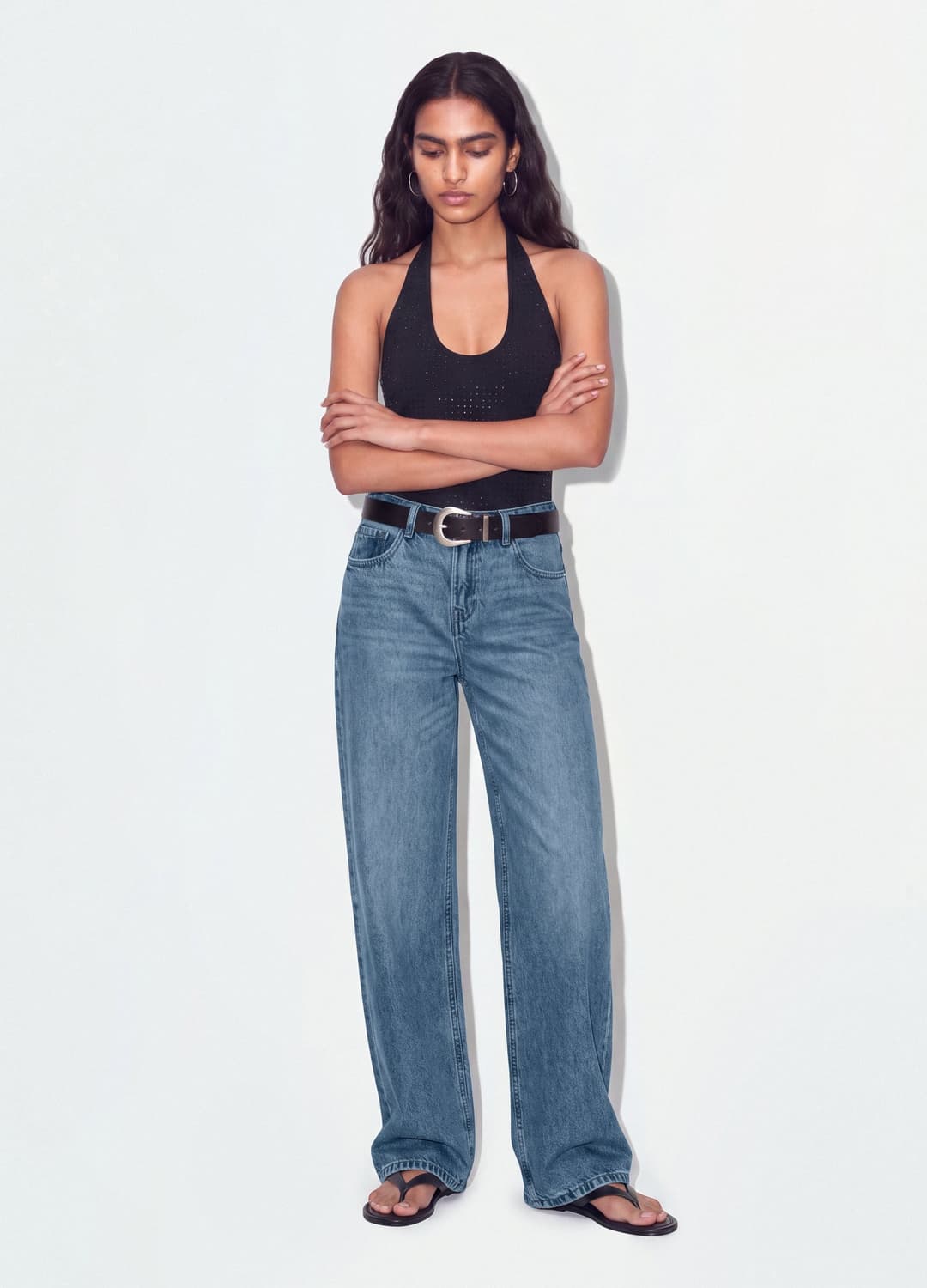 Hellblaue Denim-jeans Mit Wide Leg Aus 100 % Baumwolle | OVS Hellblaue Denim-jeans Mit Wide Leg Aus 100 % Baumwolle - 0 | OVS
