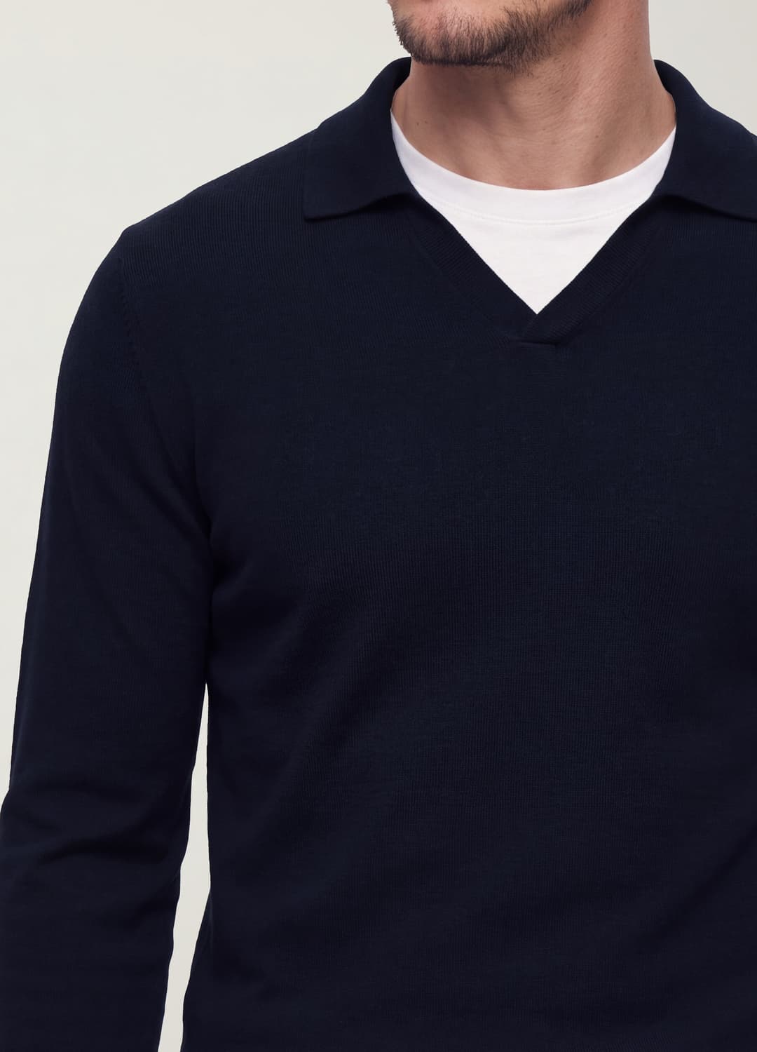 Polo Blu In Misto Viscosa Con Scollo A V E Colletto Regular Fit | OVS Polo Blu In Misto Viscosa Con Scollo A V E Colletto Regular Fit - 4 | OVS