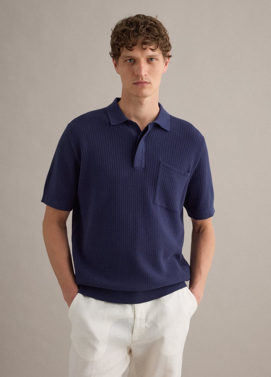 Polo Blu In Puro Cotone Con Taschino Regular Fit | OVS Polo Blu In Puro Cotone Con Taschino Regular Fit - 1 | OVS