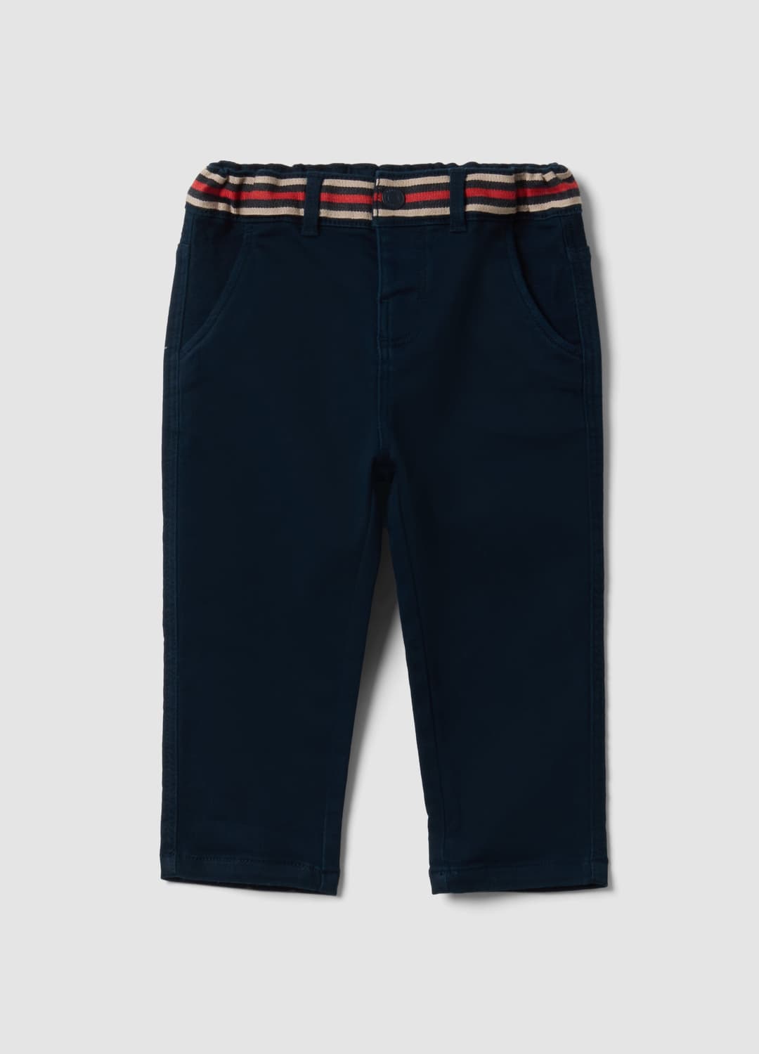 Pantaloni Blu In Cotone Elasticizzato Con Vita Elasticizzata Per Bimbo | OVS Pantaloni Blu In Cotone Elasticizzato Con Vita Elasticizzata Per Bimbo - 0 | OVS