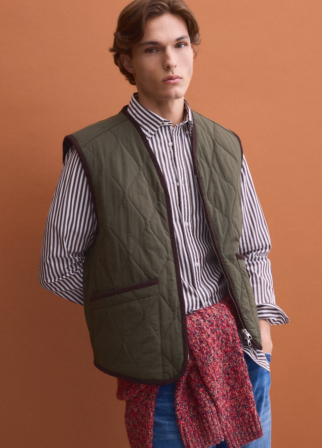 Gilet Verde Trapuntato Con Zip Regular Fit | OVS Gilet Verde Trapuntato Con Zip Regular Fit - 0 | OVS