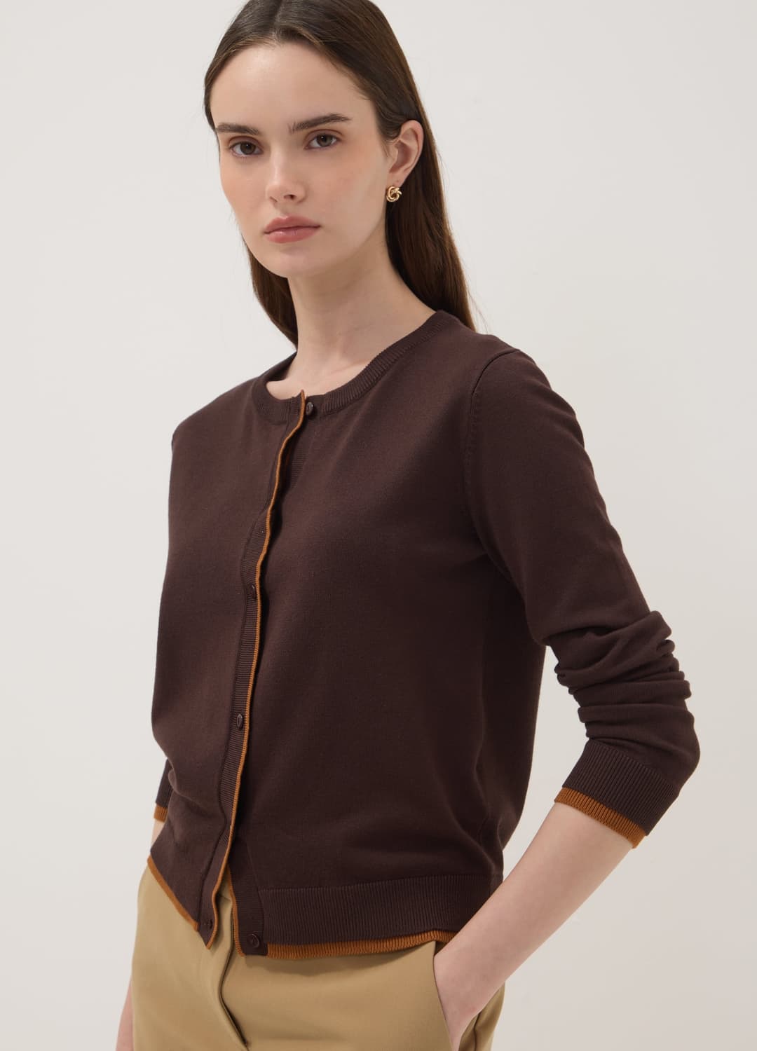 Cardigan Marrone In Misto Viscosa A Maniche Lunghe | OVS Cardigan Marrone In Misto Viscosa A Maniche Lunghe - 0 | OVS