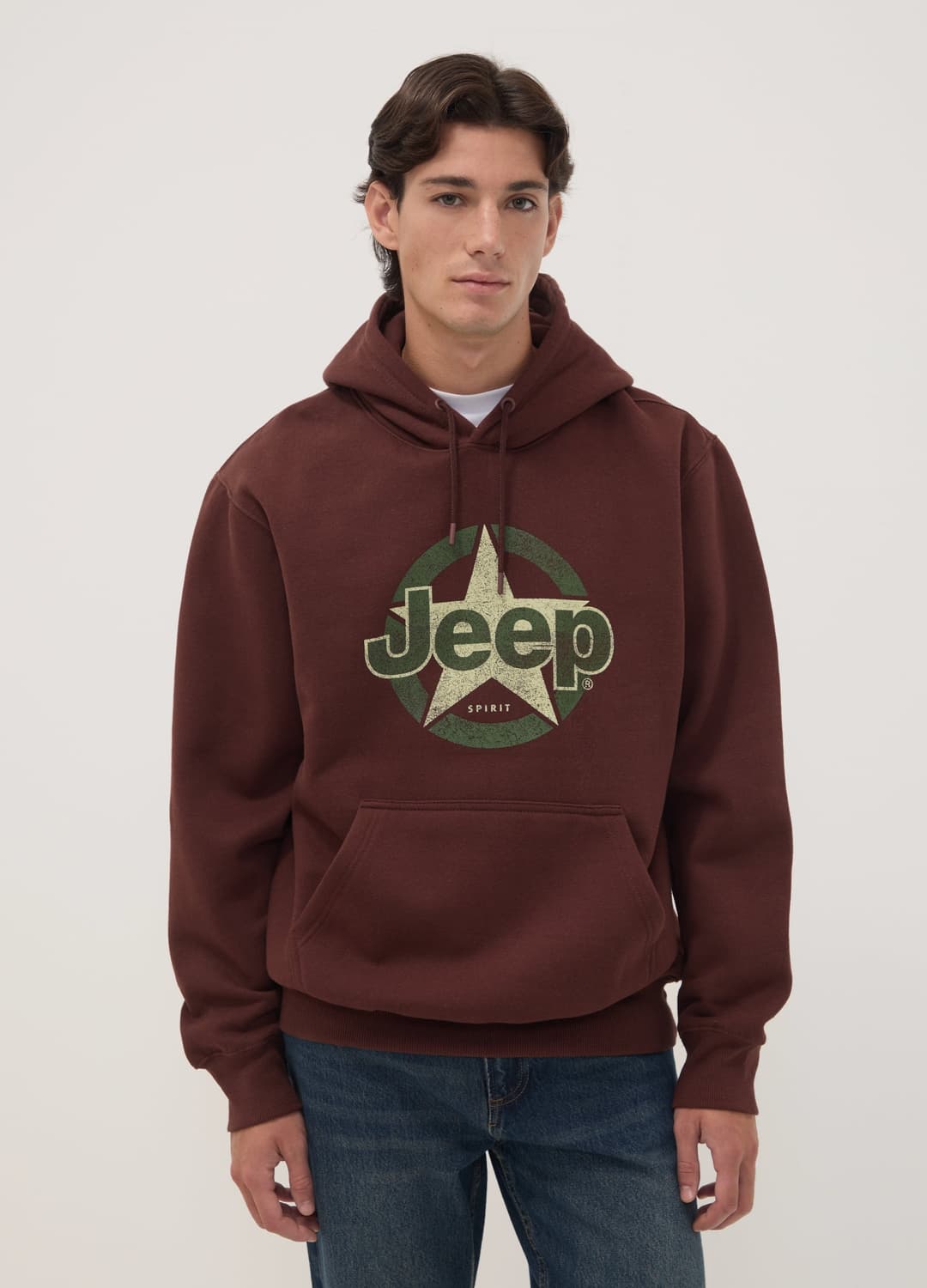 Felpa Marrone In Misto Cotone Con Cappuccio E Stampa Jeep Relaxed Fit | OVS Felpa Marrone In Misto Cotone Con Cappuccio E Stampa Jeep Relaxed Fit - 2 | OVS