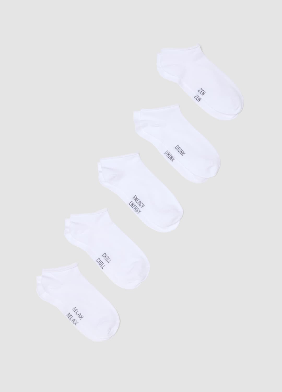 5er-pack Weisse Sneaker-socken Aus Stretchmaterial | OVS 5er-pack Weisse Sneaker-socken Aus Stretchmaterial - 0 | OVS