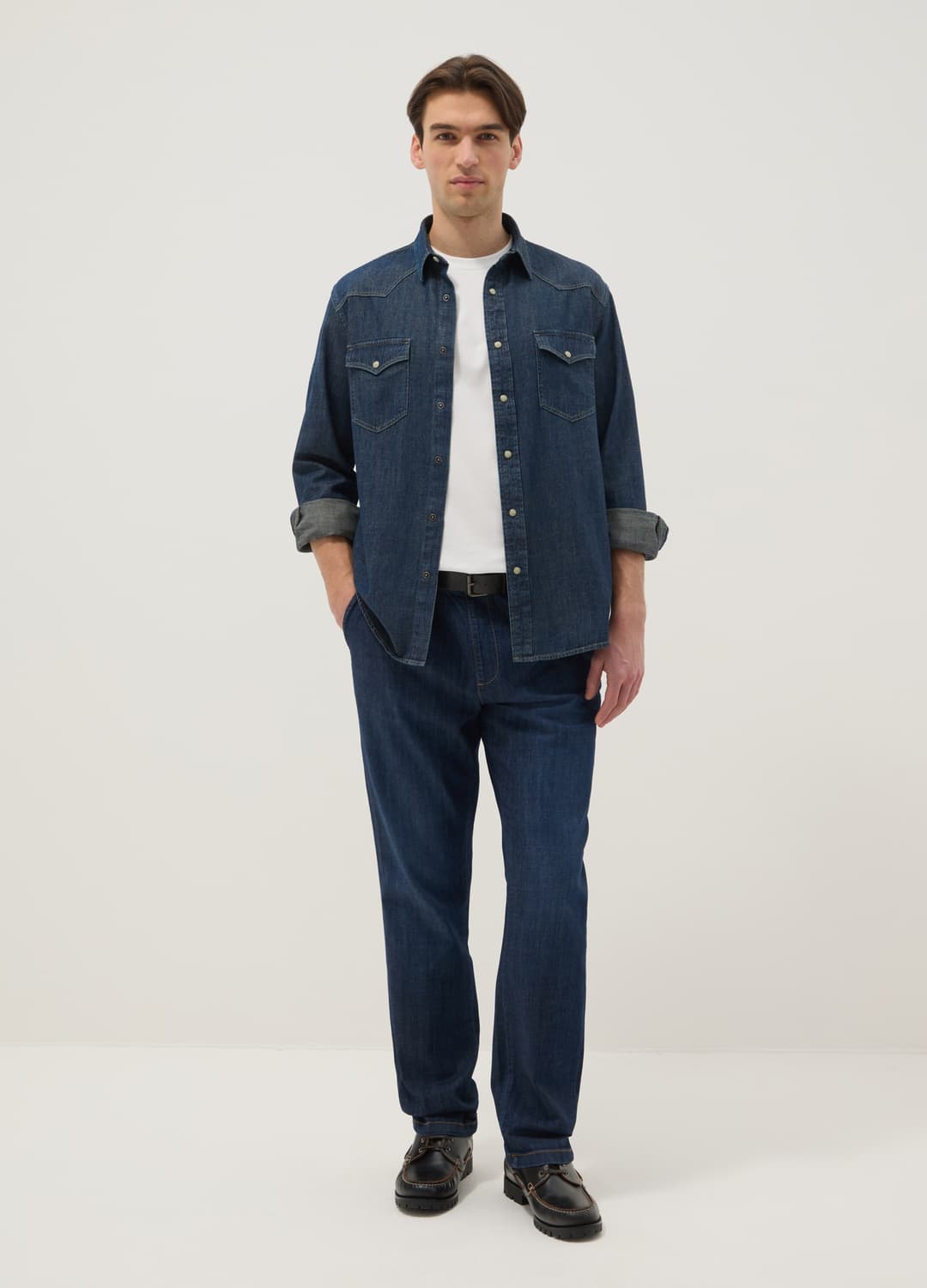 Blaue Denim-hemd Aus Reinem Baumwollstoff Im Regular Fit Mit Taschen | OVS Blaue Denim-hemd Aus Reinem Baumwollstoff Im Regular Fit Mit Taschen - 0 | OVS