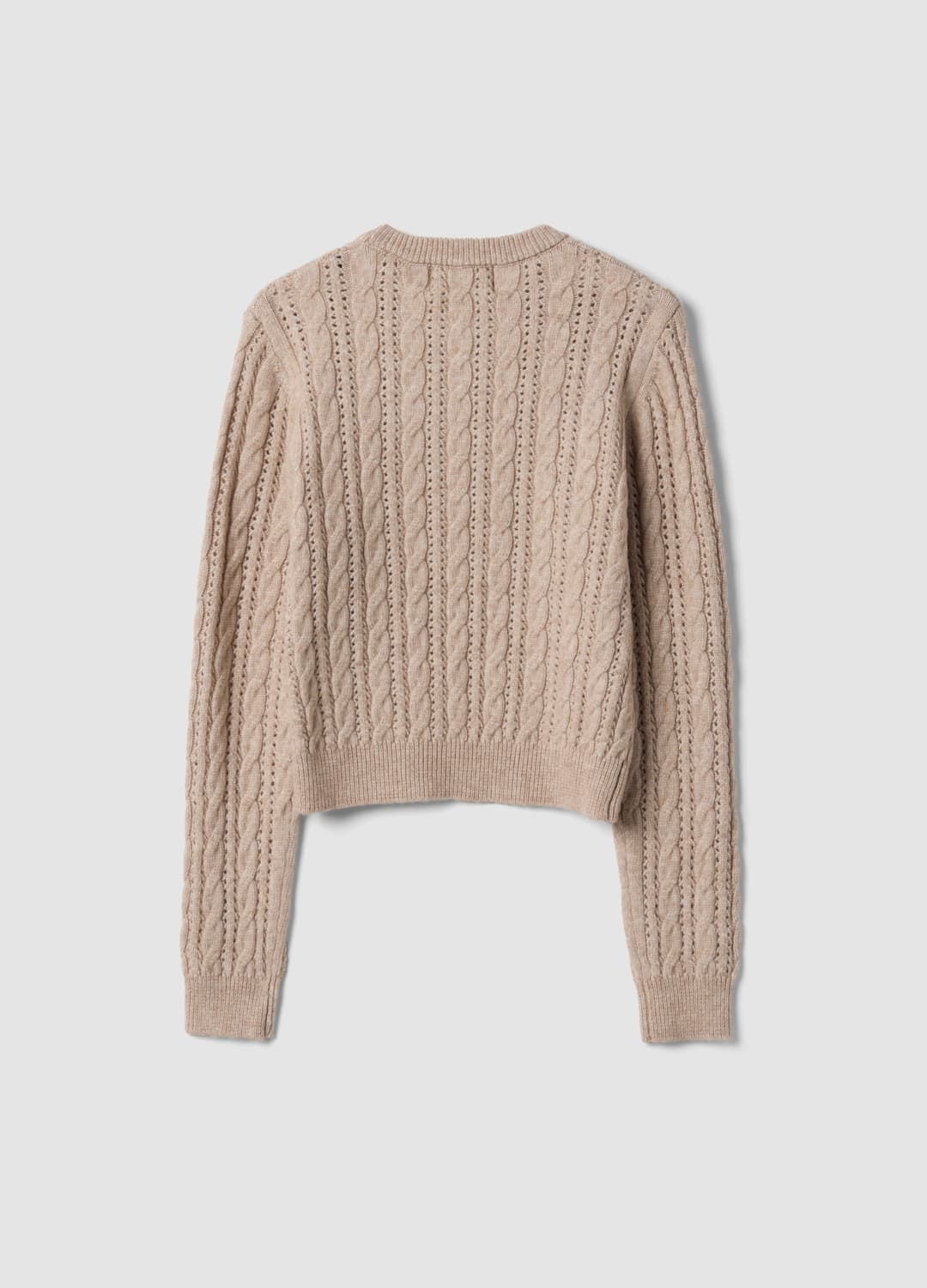 Maglia Beige Girocollo In Misto Lana A Trecce Regular Fit | OVS Maglia Beige Girocollo In Misto Lana A Trecce Regular Fit - 2 | OVS