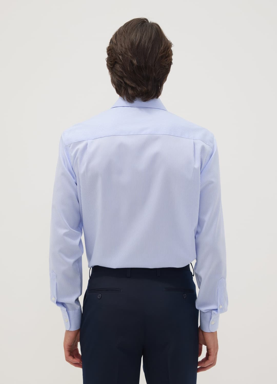 Camicia Azzurra In Puro Cotone A Righe Con Colletto Classico Regular Fit | OVS Camicia Azzurra In Puro Cotone A Righe Con Colletto Classico Regular Fit - 3 | OVS