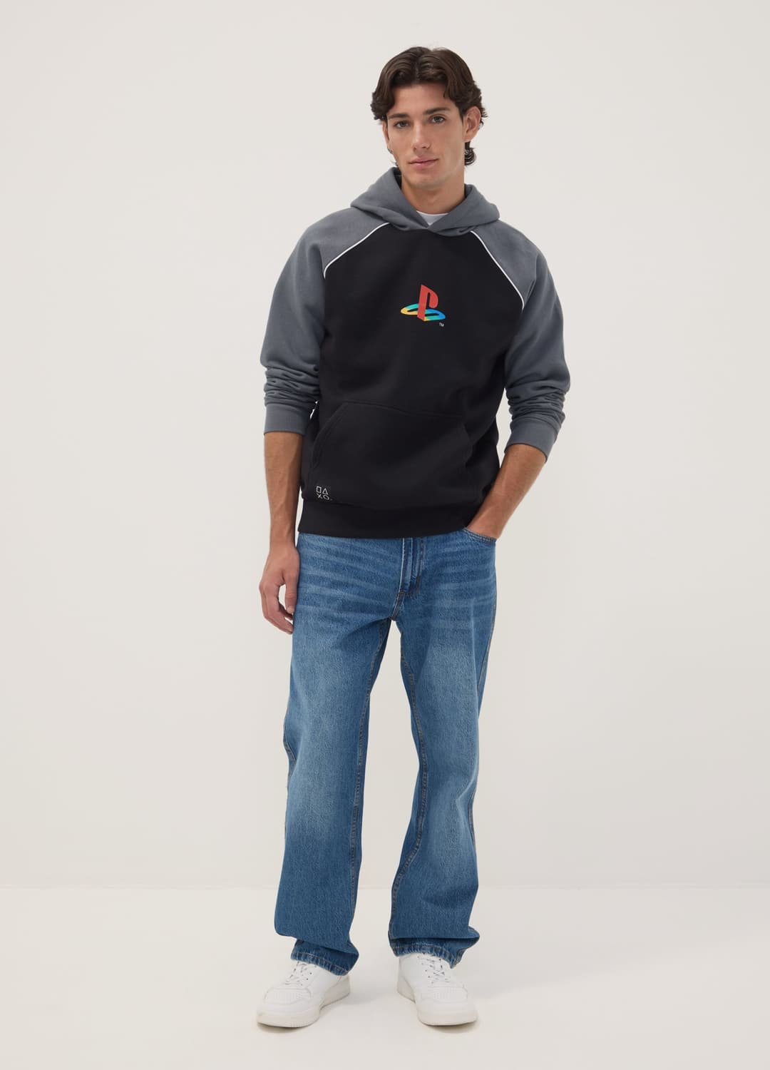 Felpa Nera In Misto Cotone Con Cappuccio E Stampa Playstation | OVS Felpa Nera In Misto Cotone Con Cappuccio E Stampa Playstation - 1 | OVS