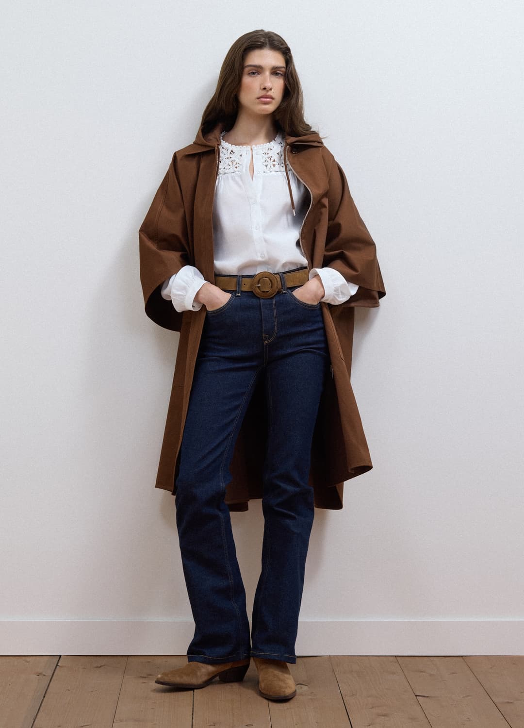 Brauner Cape Aus Reiner Baumwolle Mit Kapuze Und Oversized-passform | OVS Brauner Cape Aus Reiner Baumwolle Mit Kapuze Und Oversized-passform - 1 | OVS