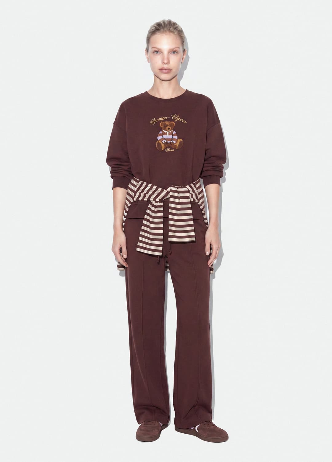 Braunes Sweatshirt Aus Baumwollmix Mit Rundhalsausschnitt Und Teddy-print | OVS Braunes Sweatshirt Aus Baumwollmix Mit Rundhalsausschnitt Und Teddy-print - 0 | OVS