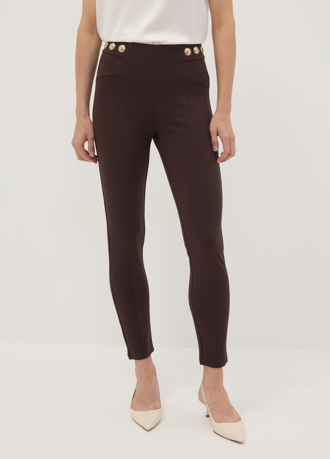 Leggings Marroni In Punto Milano Di Viscosa Elasticizzata Skinny Fit | OVS Leggings Marroni In Punto Milano Di Viscosa Elasticizzata Skinny Fit - 1 | OVS