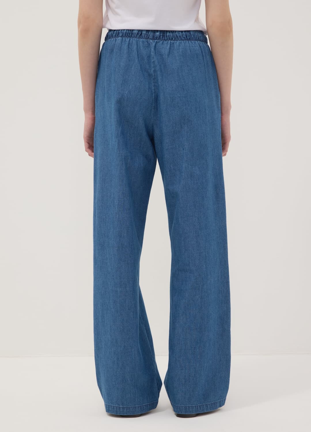 Blaue Wide-leg-jeanshose Aus Reiner Baumwolle Mit Tunnelzug | OVS Blaue Wide-leg-jeanshose Aus Reiner Baumwolle Mit Tunnelzug - 9 | OVS