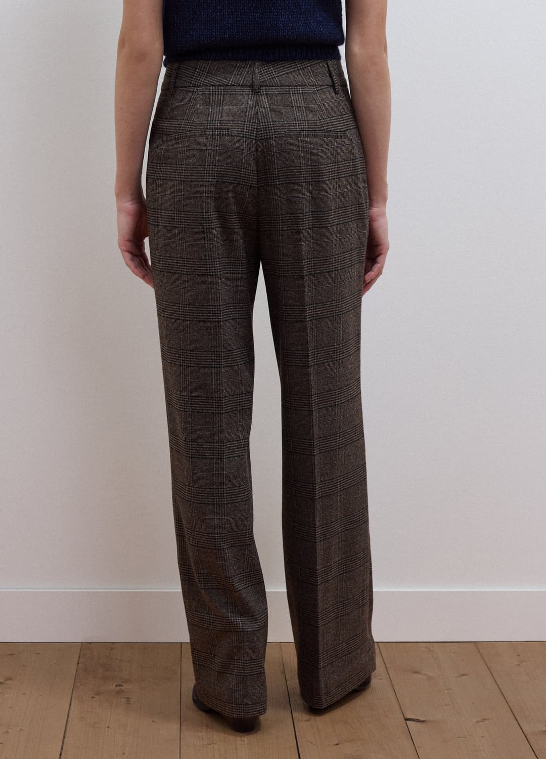 Braune Wide-leg-hose Aus Elastischer Viskose Mit Karomuster | OVS Braune Wide-leg-hose Aus Elastischer Viskose Mit Karomuster - 2 | OVS