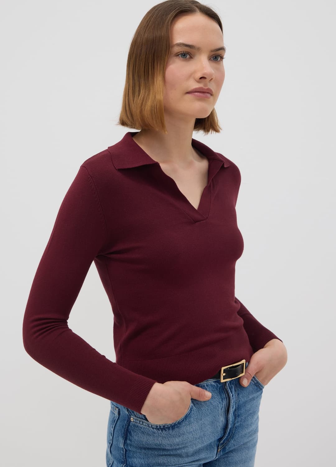 Maglia Marrone In Misto Viscosa Con Colletto Polo Regular Fit | OVS Maglia Marrone In Misto Viscosa Con Colletto Polo Regular Fit - 0 | OVS