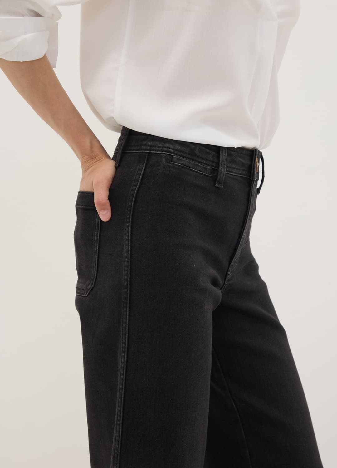 Schwarze Wide-leg-jeans Aus Stretch-baumwolle | OVS Schwarze Wide-leg-jeans Aus Stretch-baumwolle - 3 | OVS