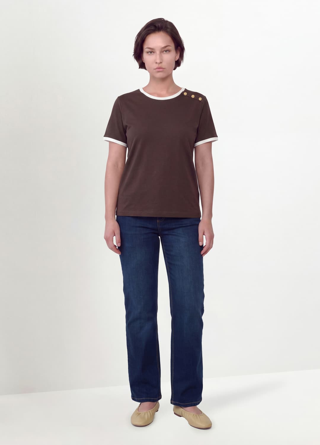 Rotes T-shirt Aus Reiner Baumwolle Mit Knöpfen | OVS Rotes T-shirt Aus Reiner Baumwolle Mit Knöpfen - 0 | OVS