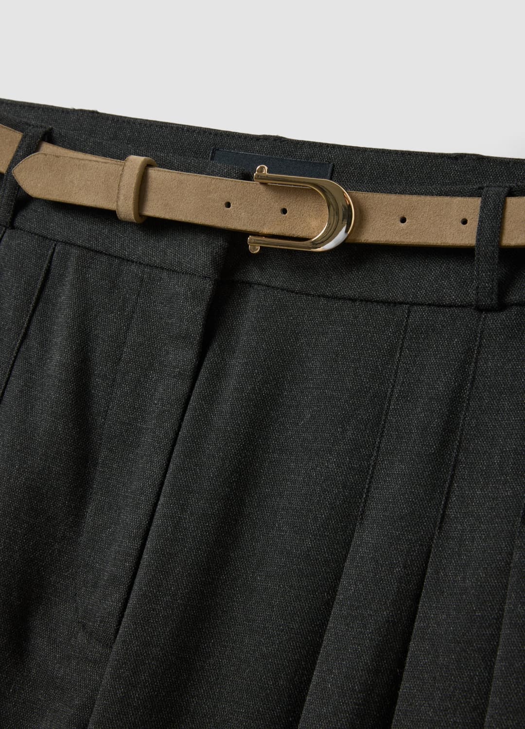 Graue Wide-leg-anzughose Aus Stretch-viskose Mit Gürtel | OVS Graue Wide-leg-anzughose Aus Stretch-viskose Mit Gürtel - 5 | OVS