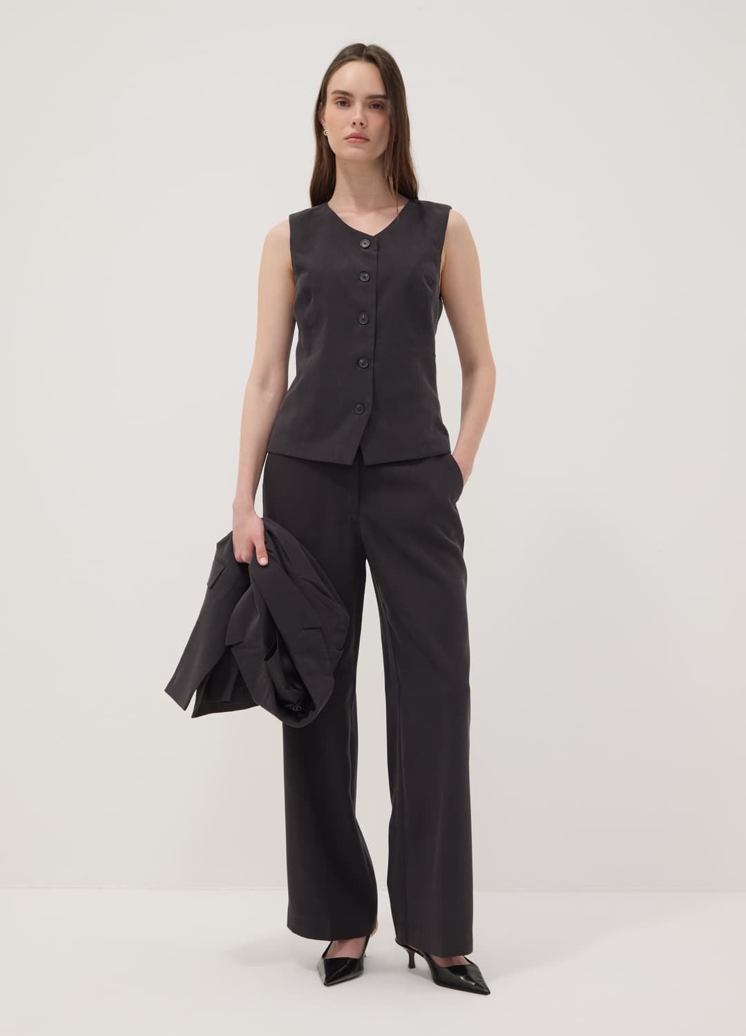 Schwarze Straight-fit-hose Aus Viskosemix | OVS Schwarze Straight-fit-hose Aus Viskosemix - 0 | OVS