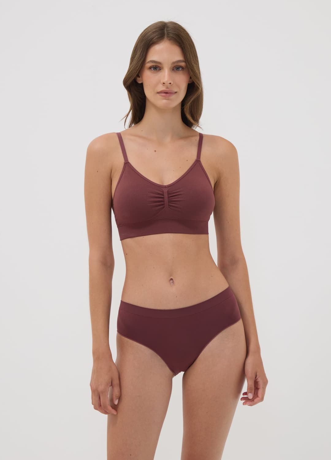 Reggiseno Bralette Marrone In Microfibra Elasticizzata Con Imbottitura Removibile | OVS Reggiseno Bralette Marrone In Microfibra Elasticizzata Con Imbottitura Removibile - 1 | OVS