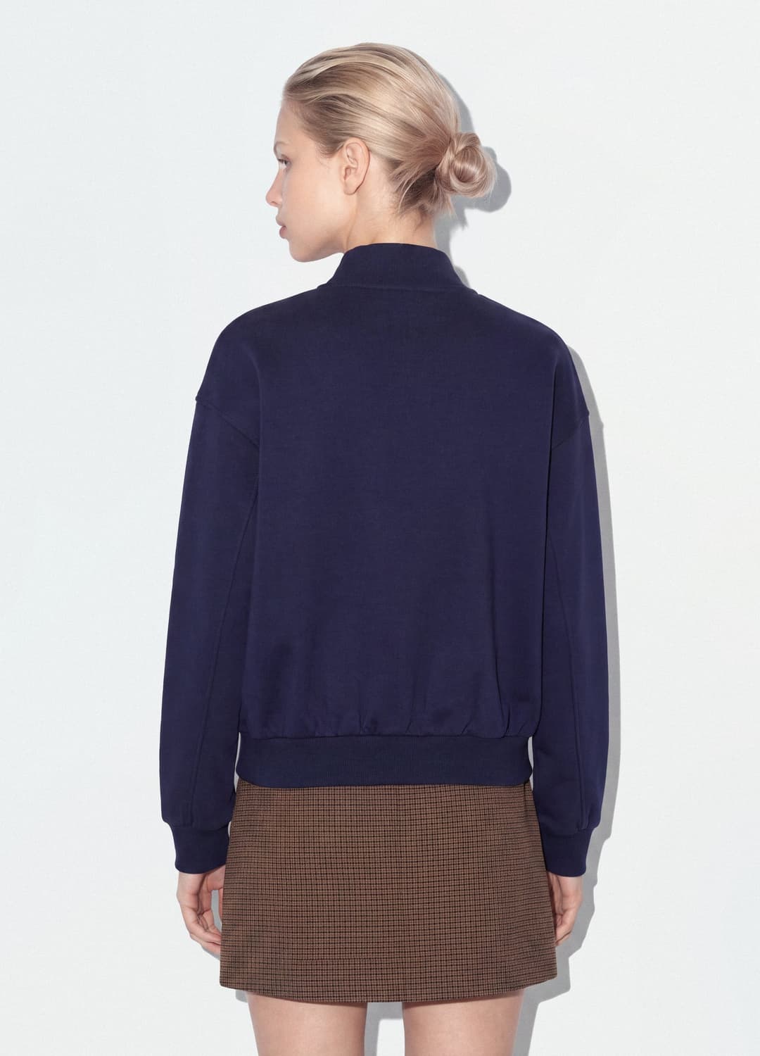 Felpa Half Zip Blu In Misto Cotone Con Scritta Frontale Regular Fit | OVS Felpa Half Zip Blu In Misto Cotone Con Scritta Frontale Regular Fit - 3 | OVS