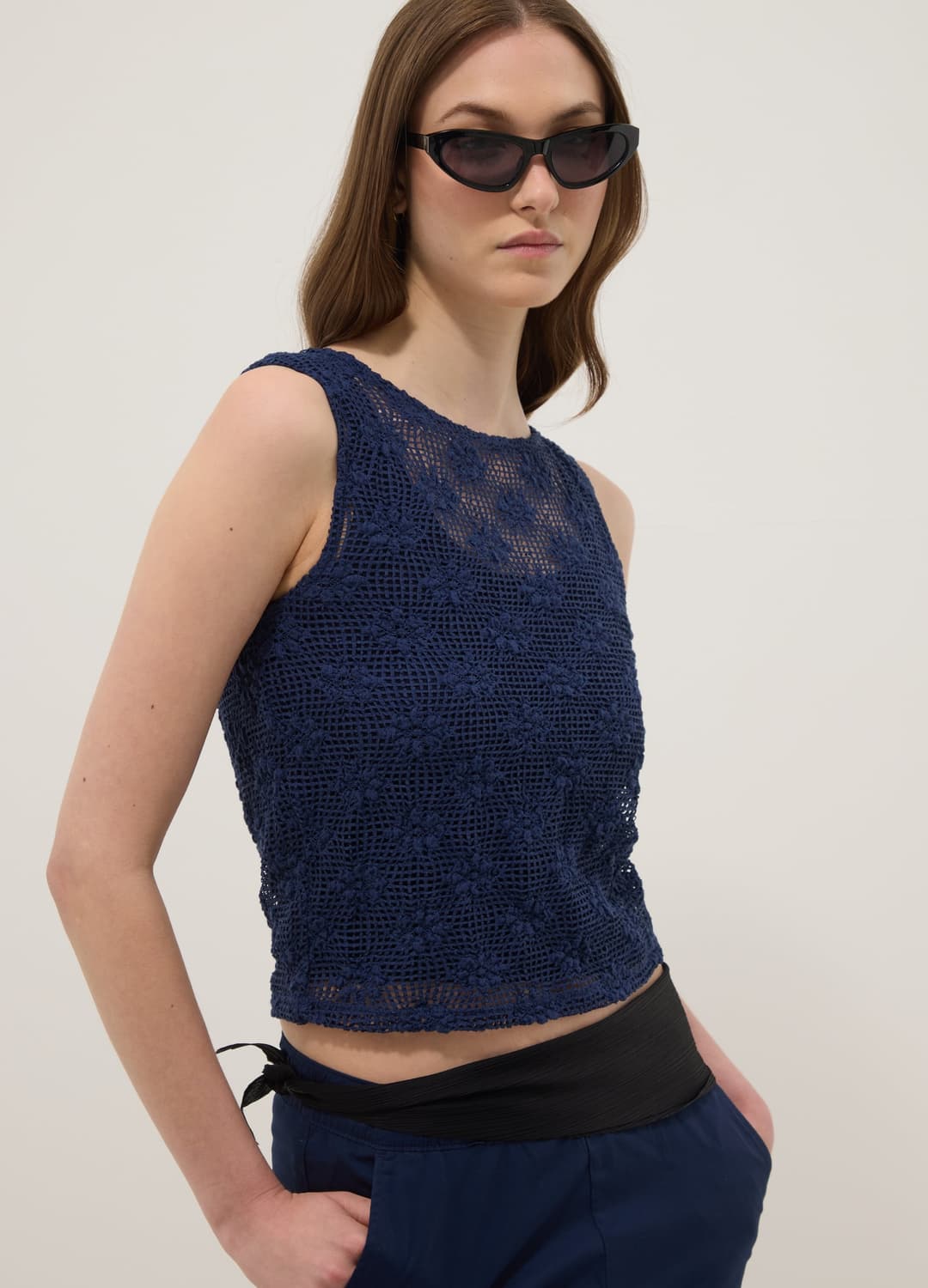 Blaues Tanktop Aus Stretchmaterial | OVS Blaues Tanktop Aus Stretchmaterial - 0 | OVS