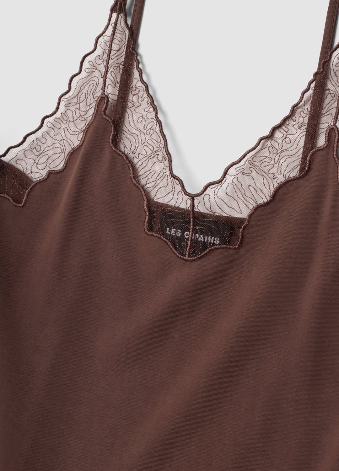 Braunes Tanktop Aus Elastischer Viskose Mit Spitze Und V-ausschnitt | OVS Braunes Tanktop Aus Elastischer Viskose Mit Spitze Und V-ausschnitt - 5 | OVS