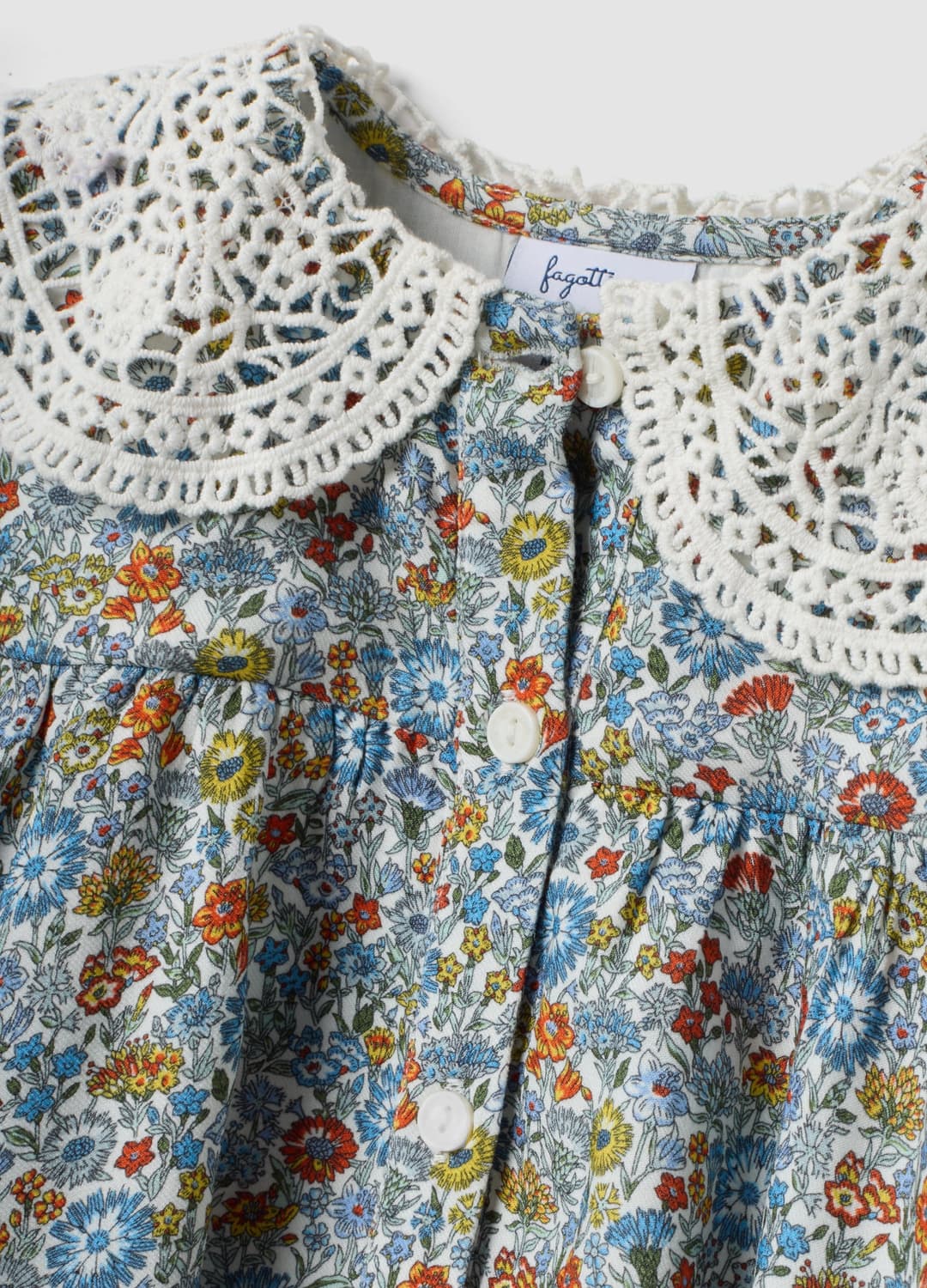 Abito Multicolor In Pura Viscosa A Fiori Con Colletto In Pizzo | OVS Abito Multicolor In Pura Viscosa A Fiori Con Colletto In Pizzo - 2 | OVS