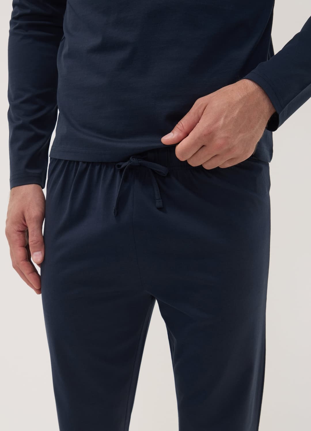 Pigiama Blu In Puro Cotone Organico Con Scollo Serafino Regular Fit | OVS Pigiama Blu In Puro Cotone Organico Con Scollo Serafino Regular Fit - 2 | OVS