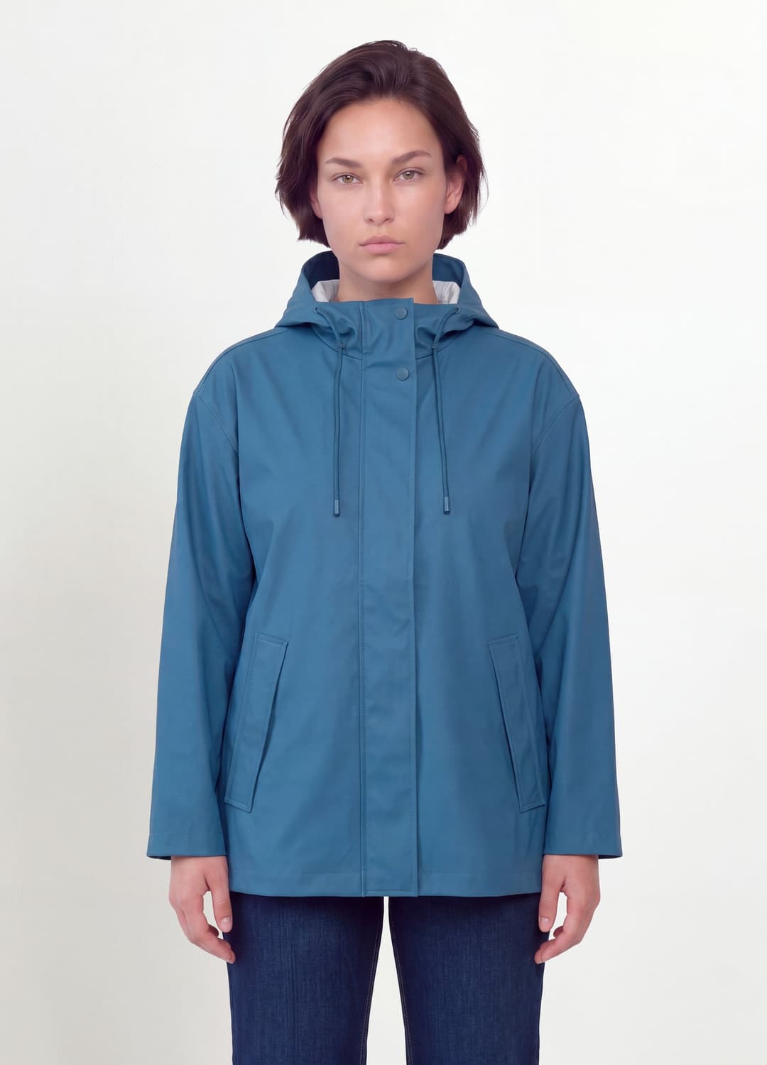 Giacca Antipioggia Blu Con Cappuccio E Zip Regular Fit | OVS Giacca Antipioggia Blu Con Cappuccio E Zip Regular Fit - 2 | OVS