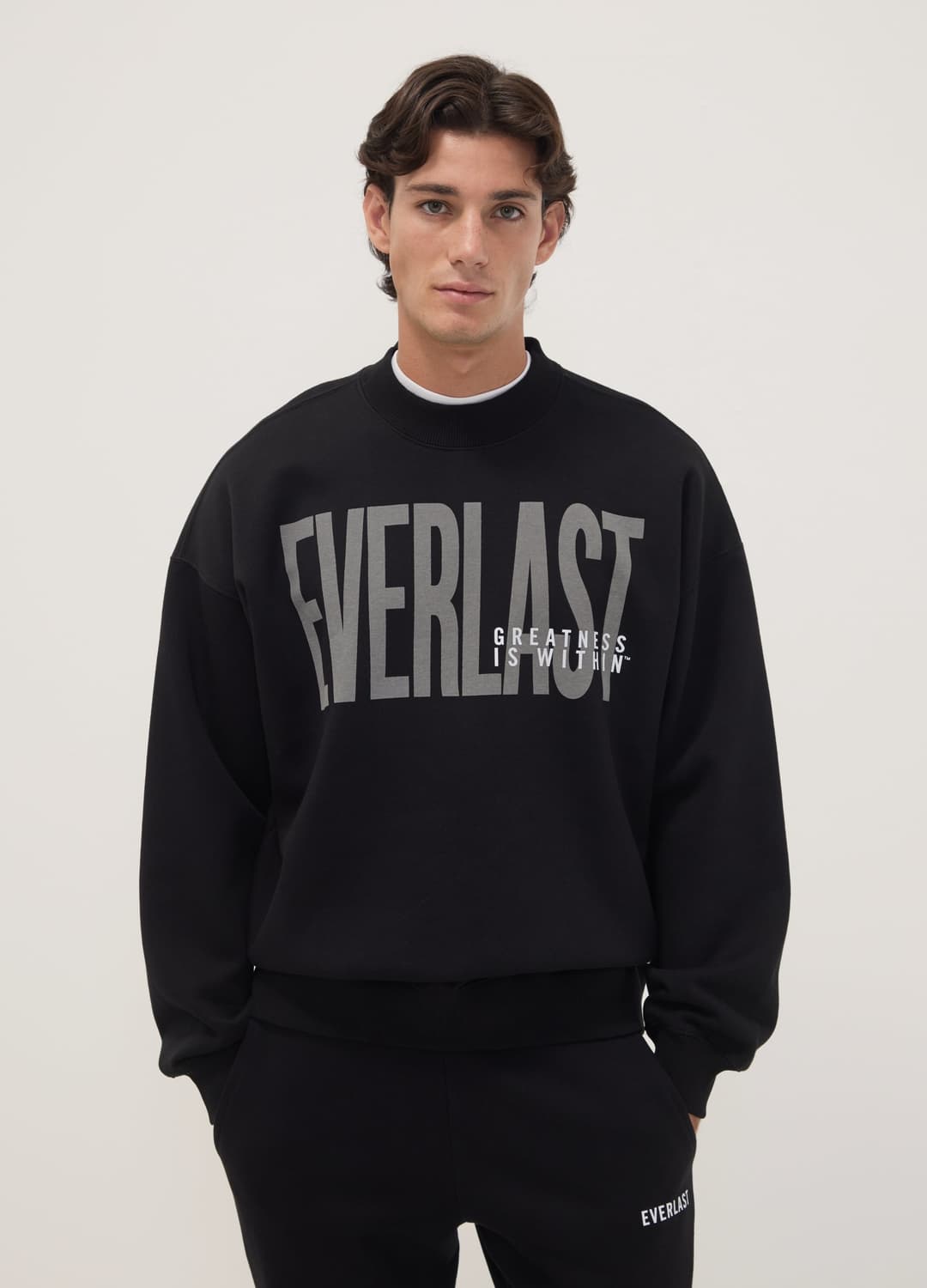Felpa Nera In Misto Cotone Con Logo Frontale | OVS Felpa Nera In Misto Cotone Con Logo Frontale - 0 | OVS