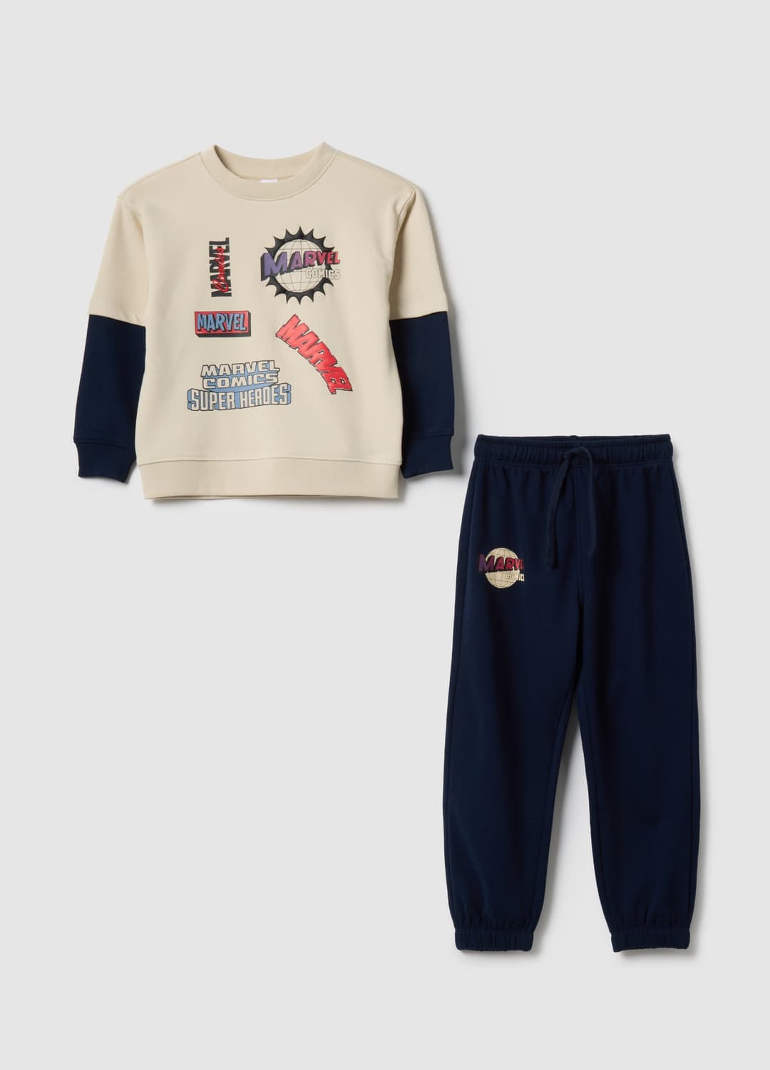 Set Felpa Pantalone Multicolor Da Bambino In Misto Cotone Over Fit | OVS Set Felpa Pantalone Multicolor Da Bambino In Misto Cotone Over Fit - 0 | OVS