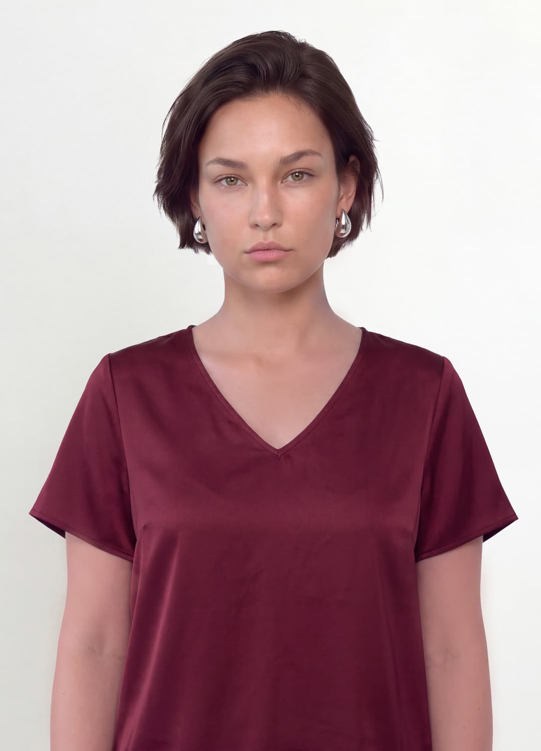 Blusa Satinata Rossa In Tessuto Elasticizzato Con Scollo A V Regular Fit | OVS Blusa Satinata Rossa In Tessuto Elasticizzato Con Scollo A V Regular Fit - 0 | OVS