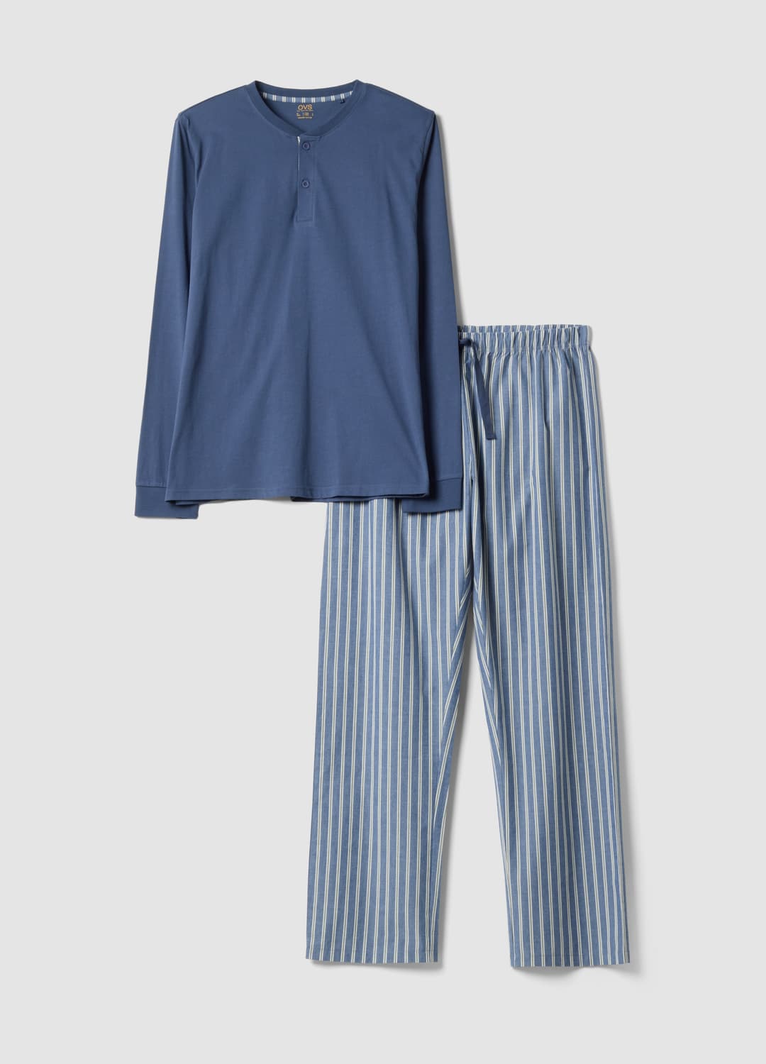 Pigiama Blu In Puro Cotone Organico Con Collo Serafino Regular Fit | OVS Pigiama Blu In Puro Cotone Organico Con Collo Serafino Regular Fit - 11 | OVS