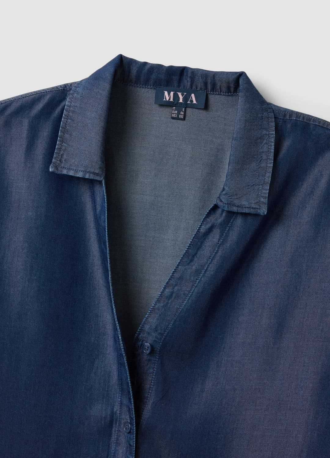 Blaue Kurzarm-bluse Aus Reinem Lyocell | OVS Blaue Kurzarm-bluse Aus Reinem Lyocell - 6 | OVS