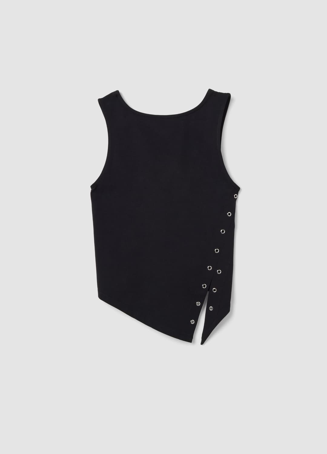 Top Nero In Cotone Elasticizzato Con Orlo Asimmetrico E Occhielli Metallici | OVS Top Nero In Cotone Elasticizzato Con Orlo Asimmetrico E Occhielli Metallici - 4 | OVS