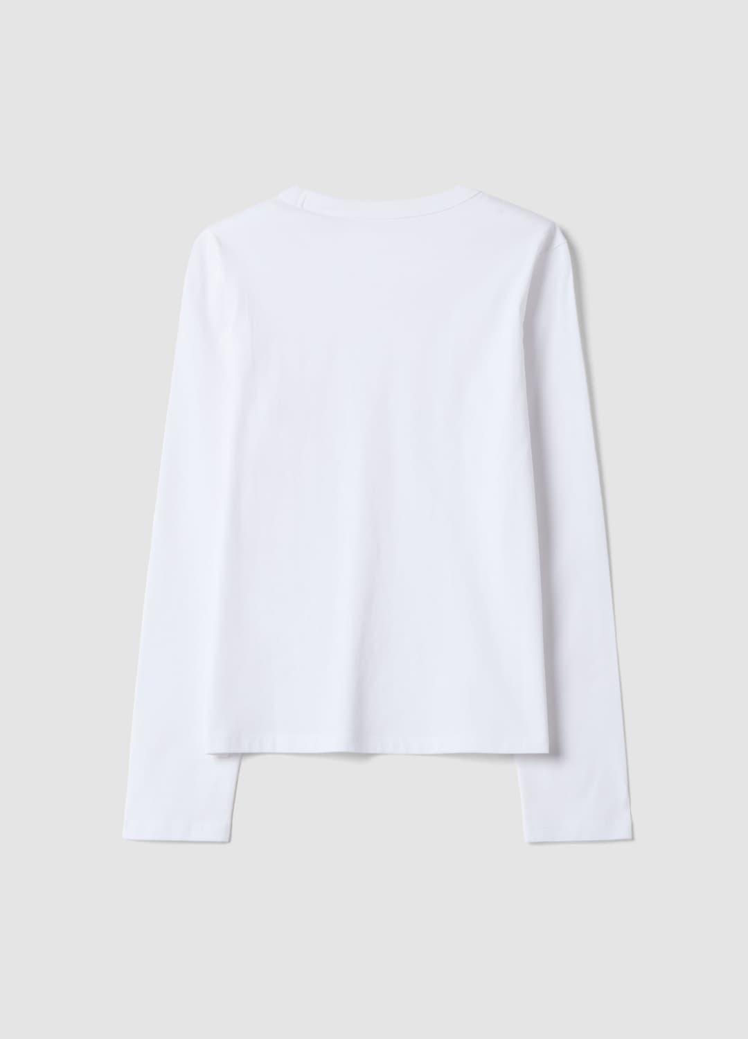 T-shirt Bianca In Jersey Di Puro Cotone A Maniche Lunghe Regular Fit | OVS T-shirt Bianca In Jersey Di Puro Cotone A Maniche Lunghe Regular Fit - 2 | OVS