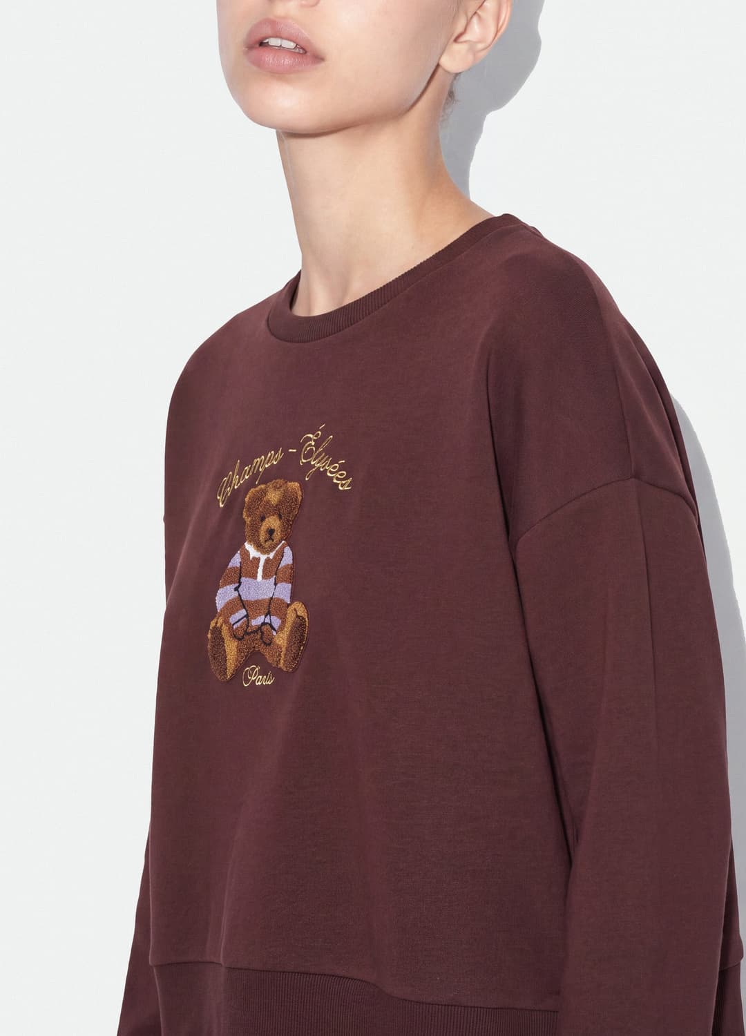 Braunes Sweatshirt Aus Baumwollmix Mit Rundhalsausschnitt Und Teddy-print | OVS Braunes Sweatshirt Aus Baumwollmix Mit Rundhalsausschnitt Und Teddy-print - 3 | OVS