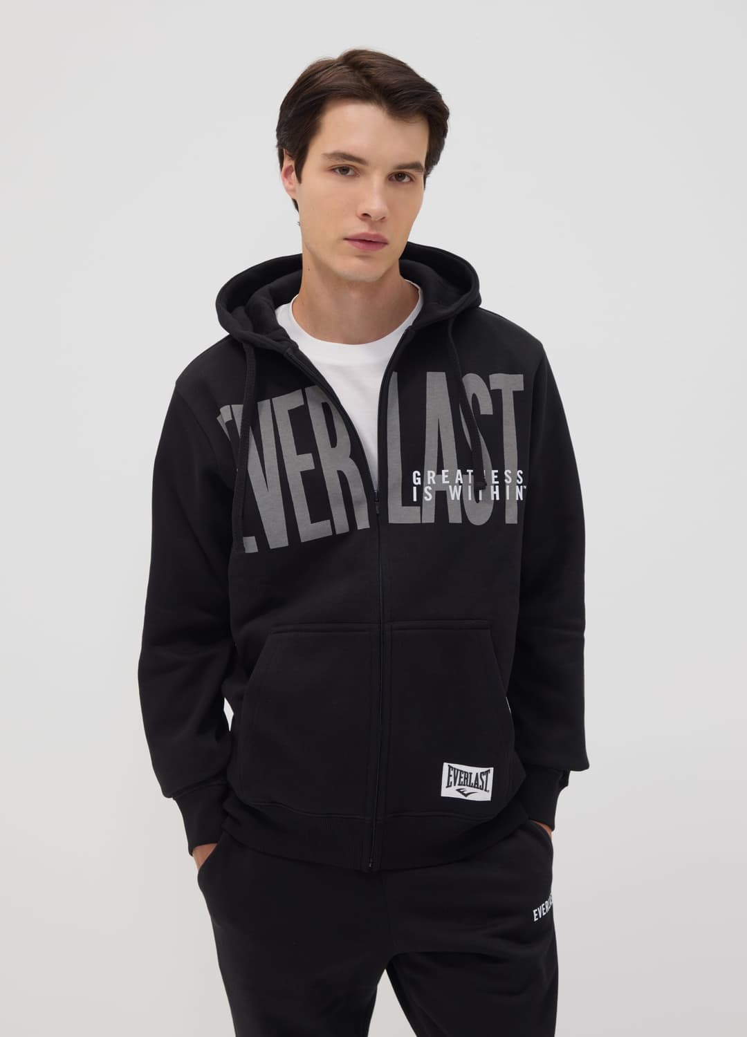 Felpa Nera Con Cappuccio E Zip In Misto Cotone | OVS Felpa Nera Con Cappuccio E Zip In Misto Cotone - 0 | OVS