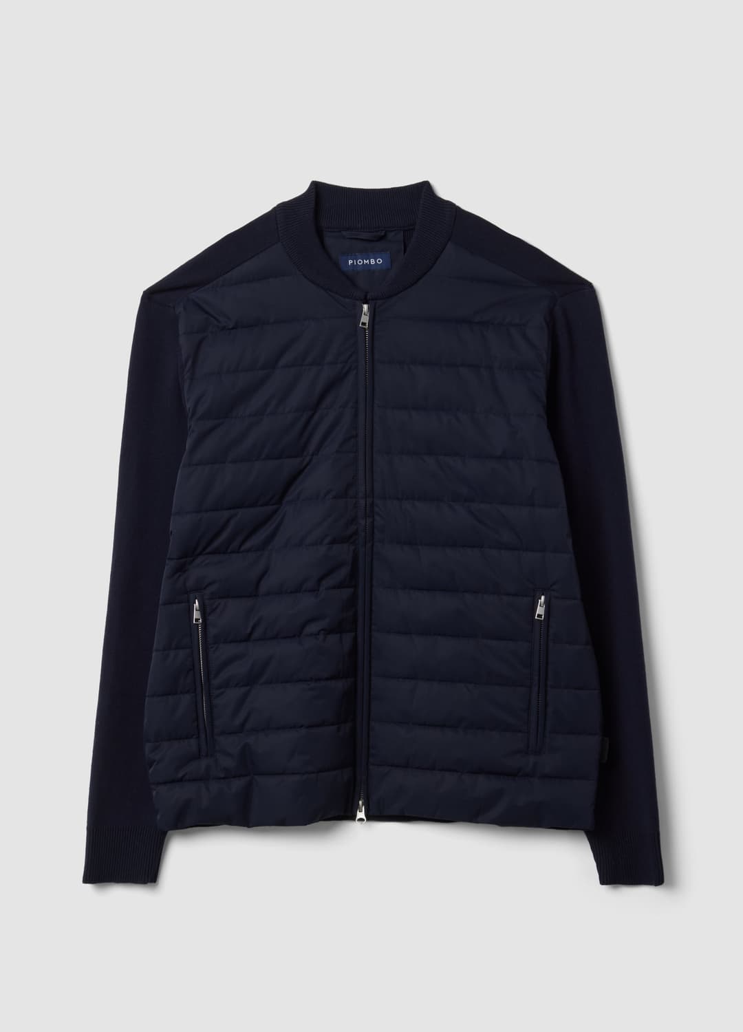Blaue Jacke Aus Reiner Baumwolle Mit Reißverschluss Und Strickärmeln | OVS Blaue Jacke Aus Reiner Baumwolle Mit Reißverschluss Und Strickärmeln - 0 | OVS